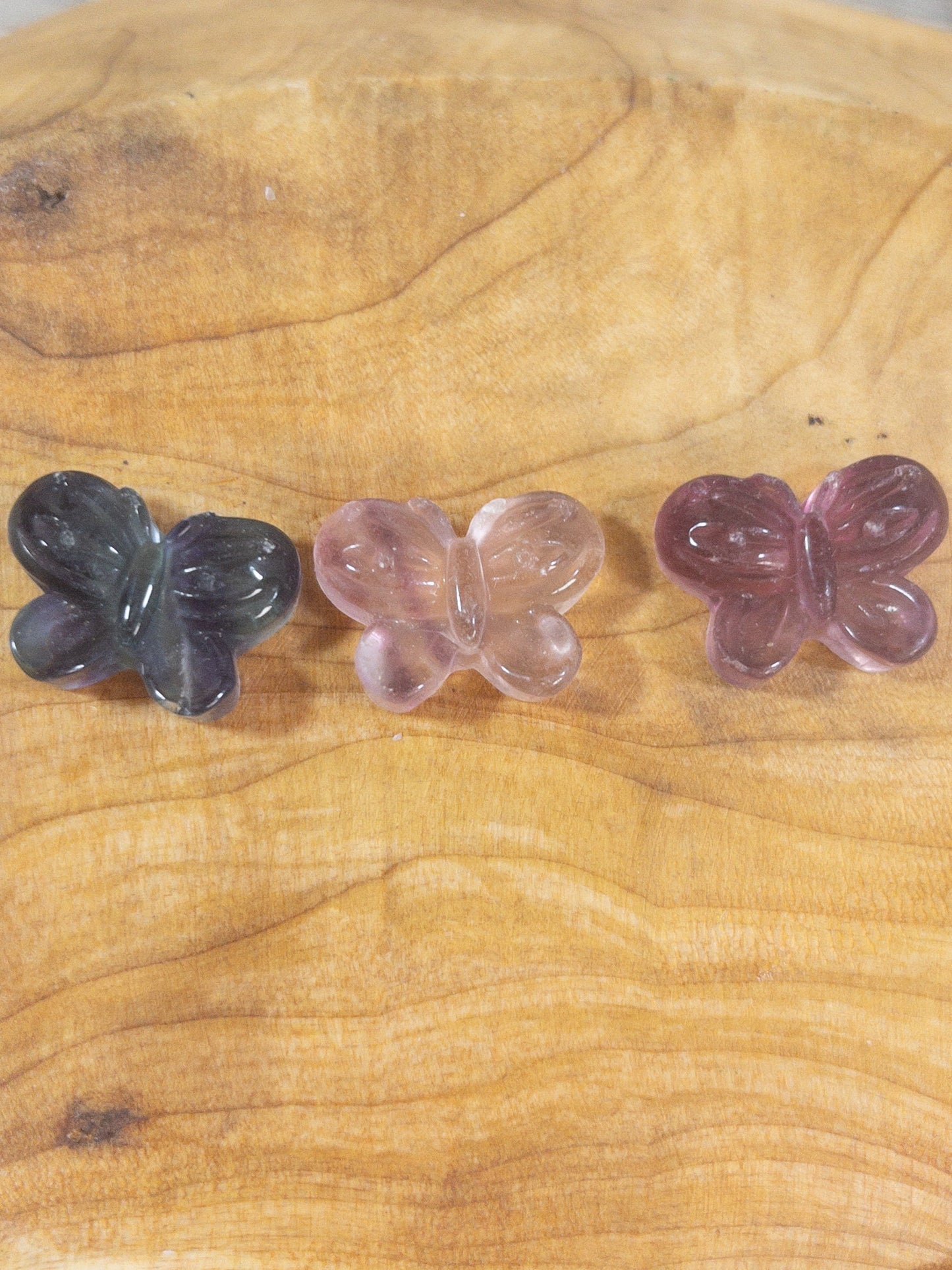 Mini Fluorite Crystal Butterfly: Meditation Stone Carving