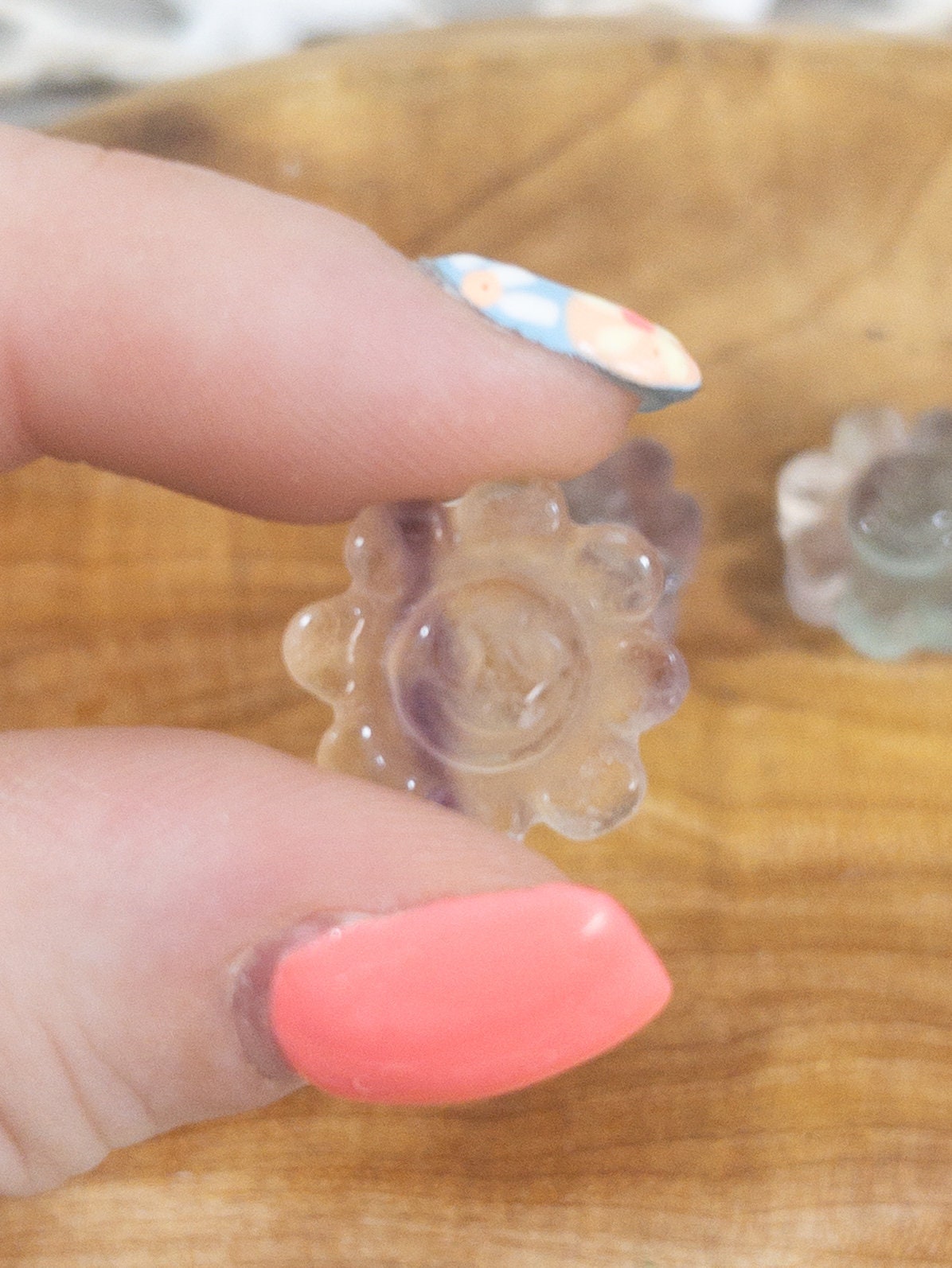 Mini Fluorite Crystal Flower Carving