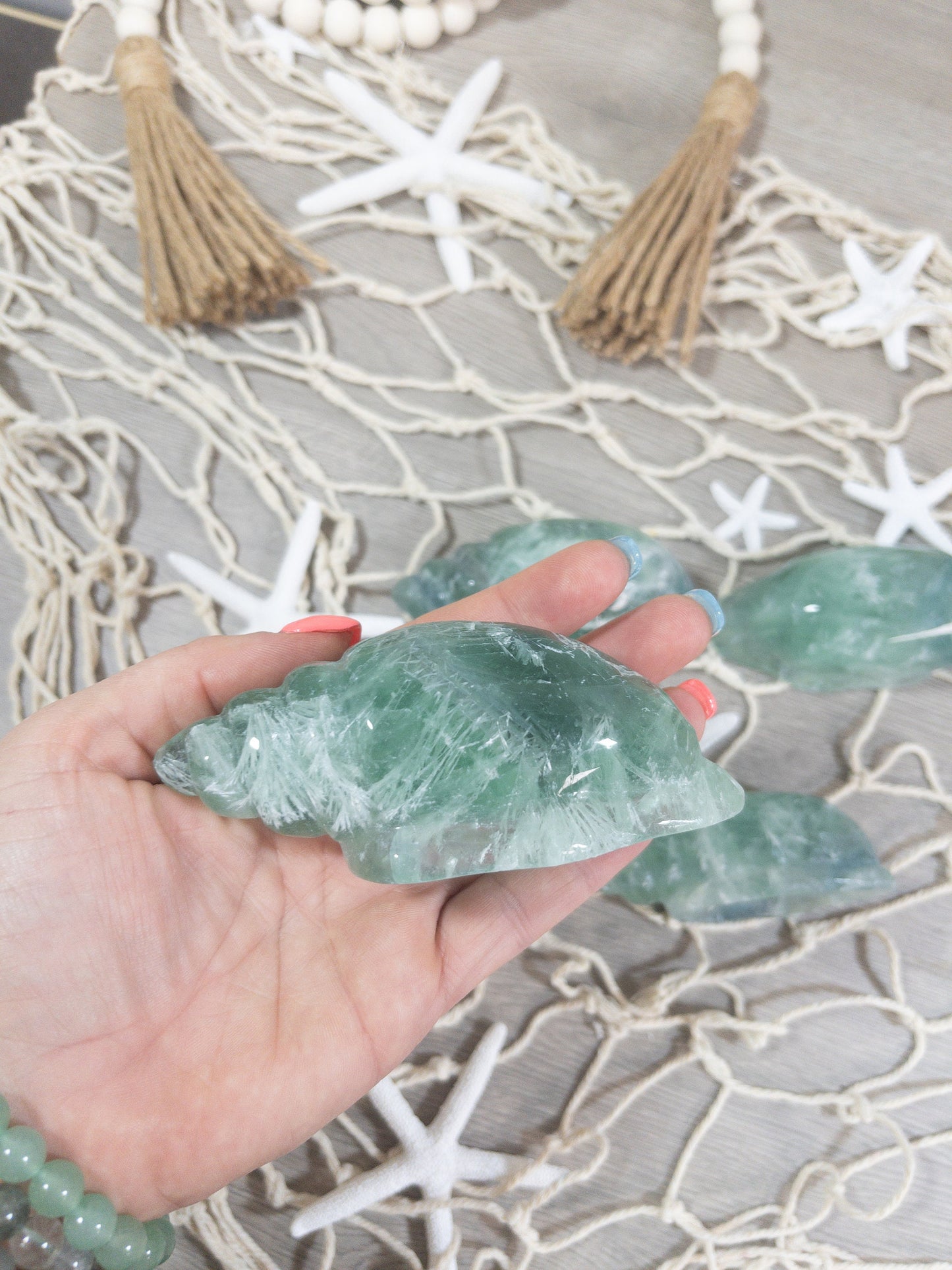 Fluorite Sea Shell Carving