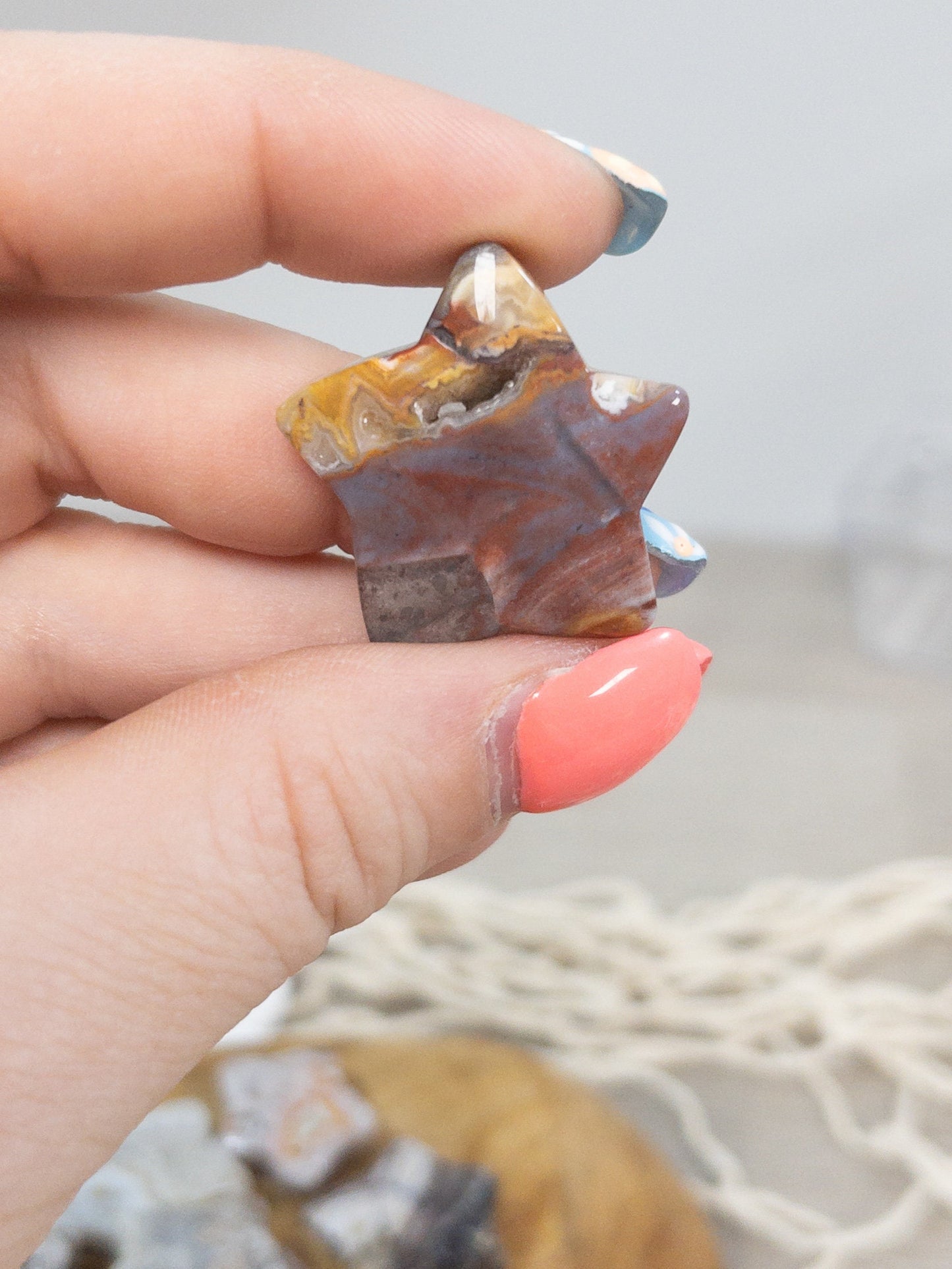 Mexican Agate Star Carving