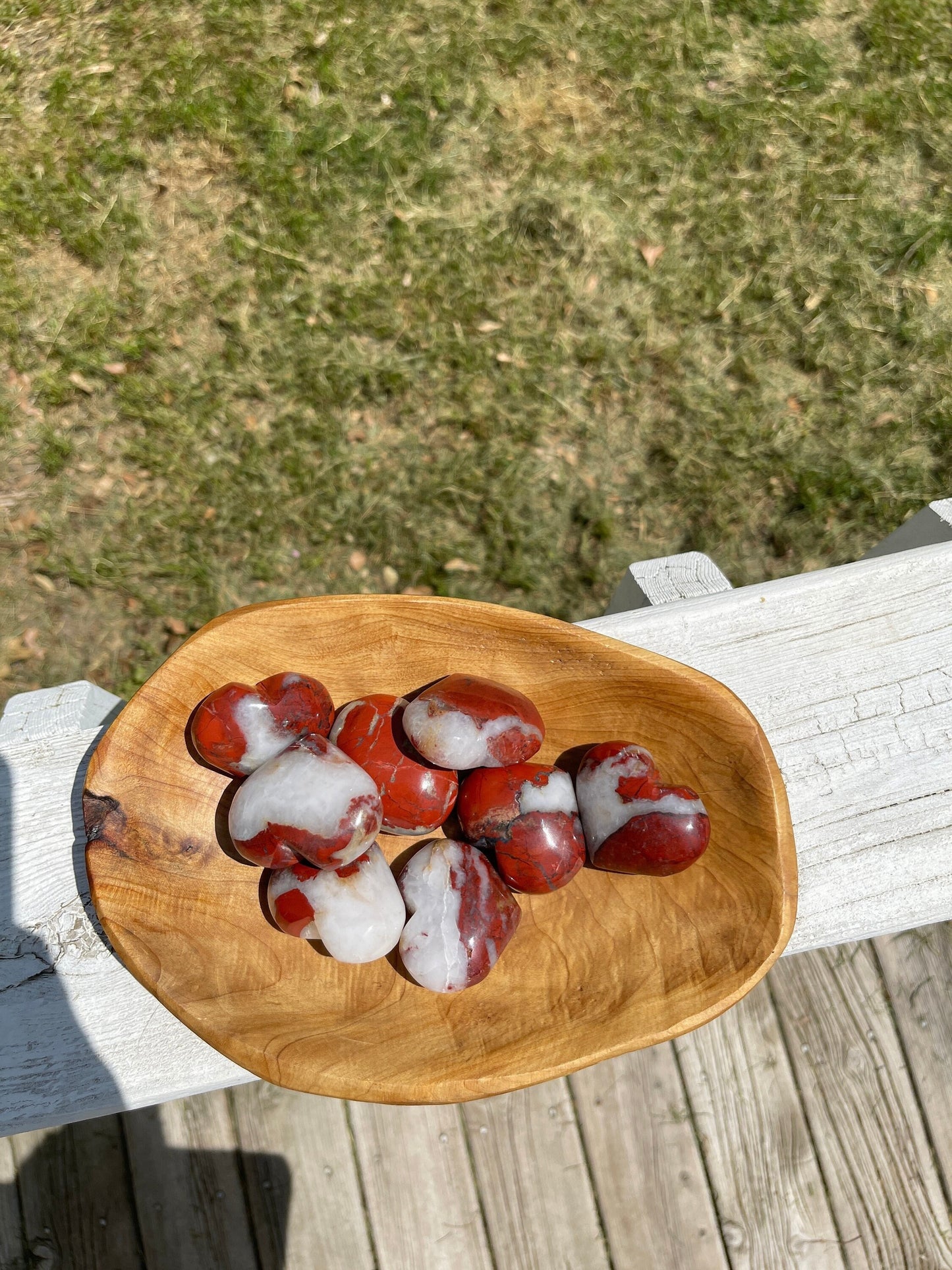 Red Jasper Heart Palm Stone