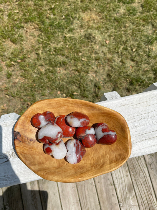 Red Jasper Heart Palm Stone