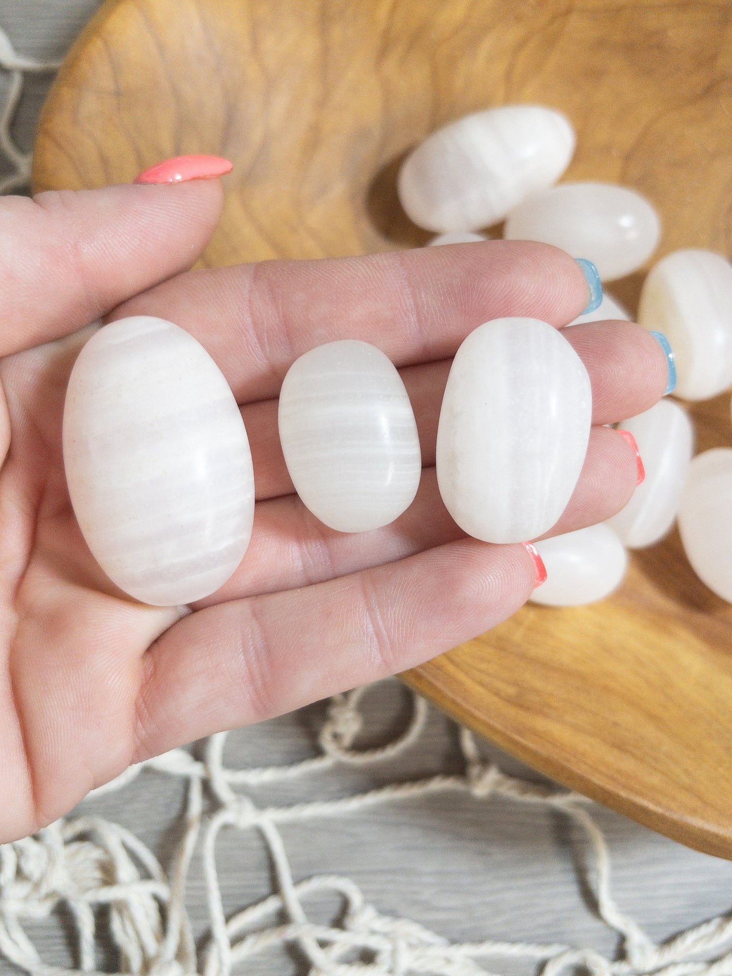 Pink Calcite Tumbled Stone: UV Reactive Pocket Stone