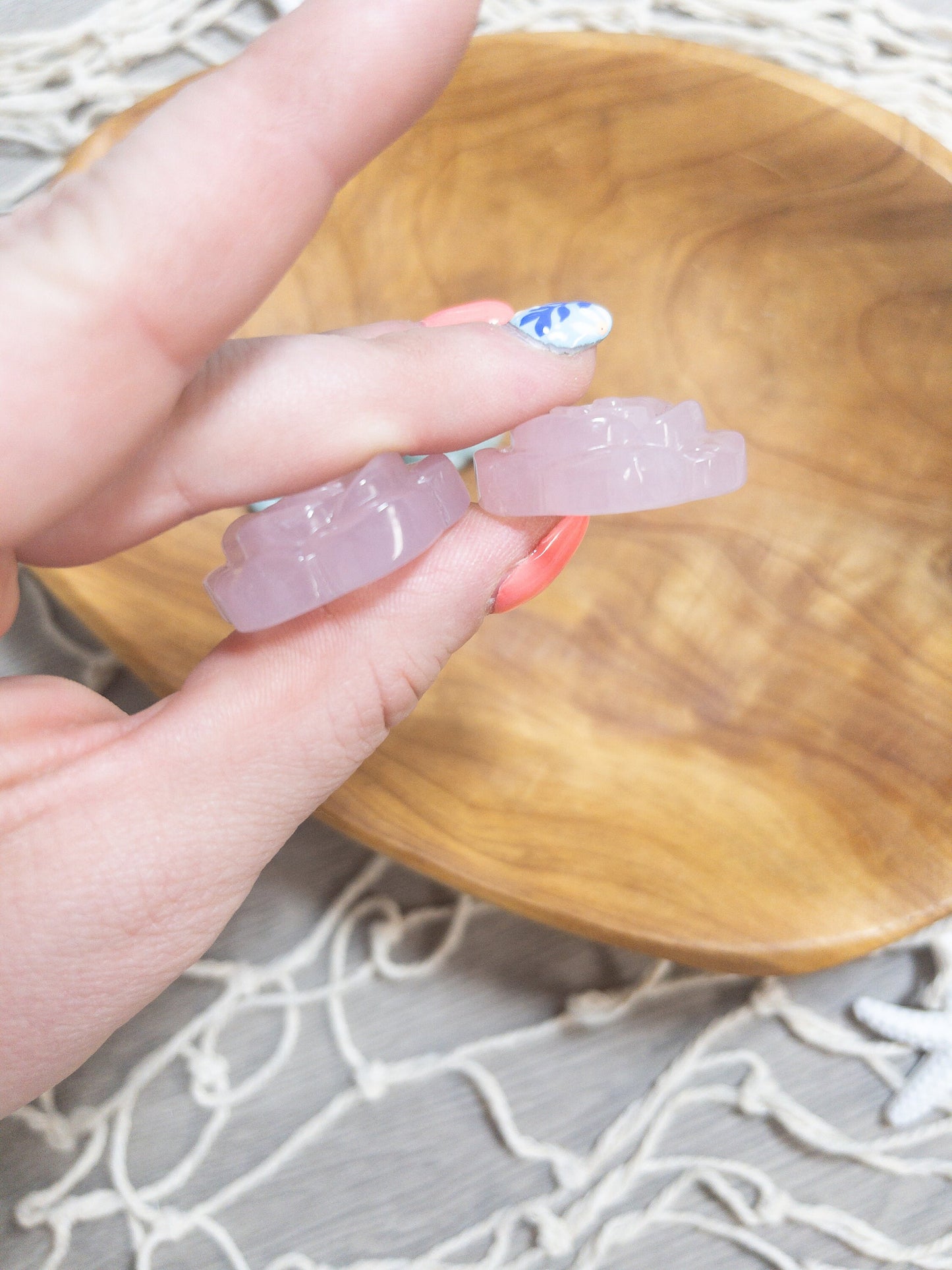 1 Rose Quartz Rose Carving