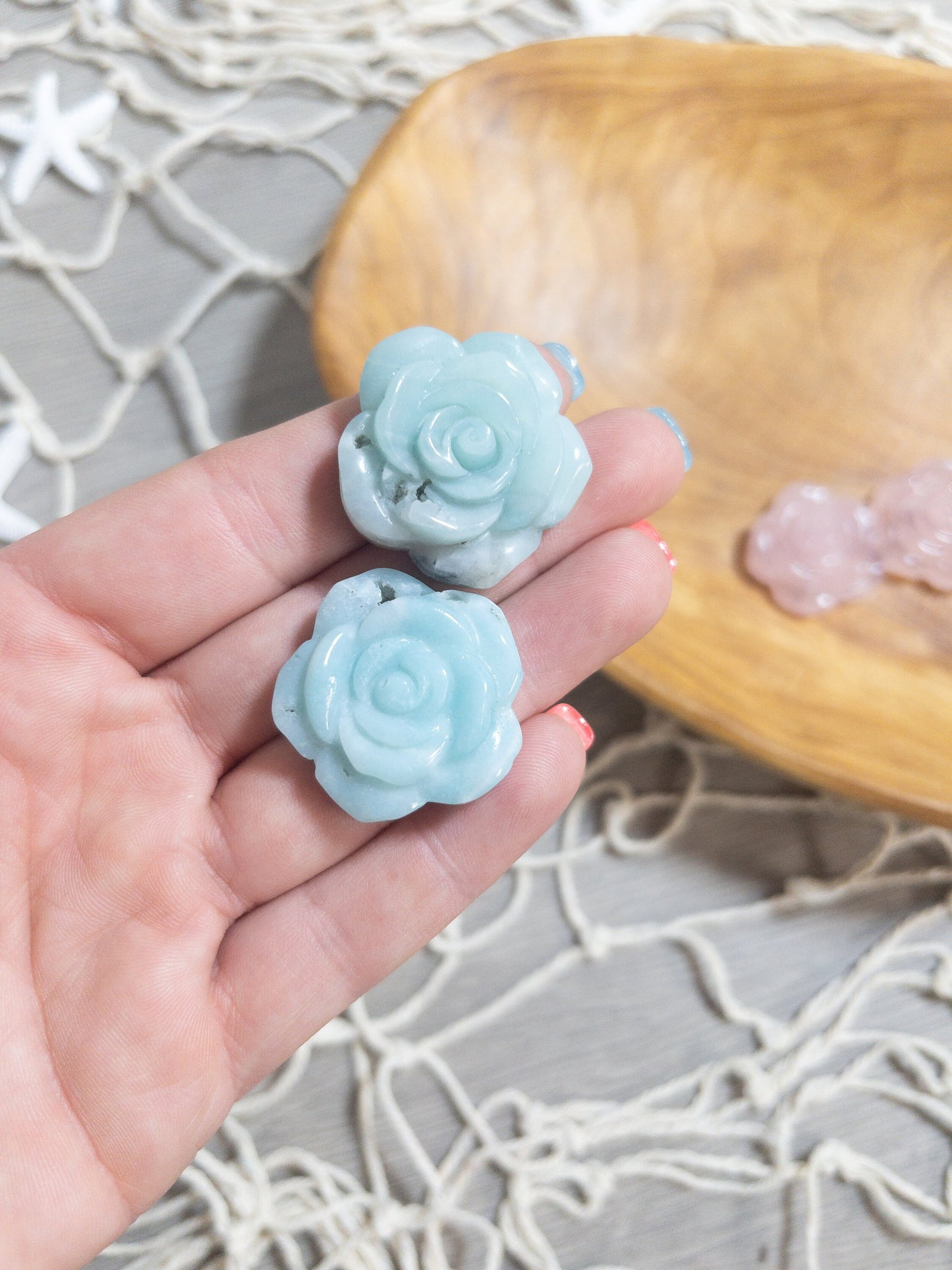 1 Caribbean Calcite Rose Carving