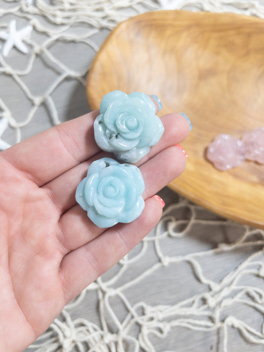1 Caribbean Calcite Rose Carving
