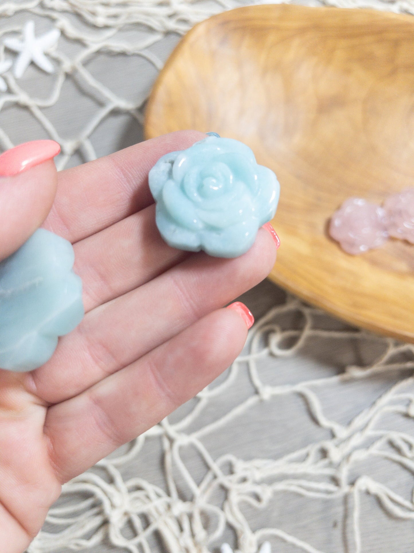 1 Caribbean Calcite Rose Carving