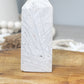 White Mexican Crazy Lace Agate Tower: Crystal Carving, Meditation Stone