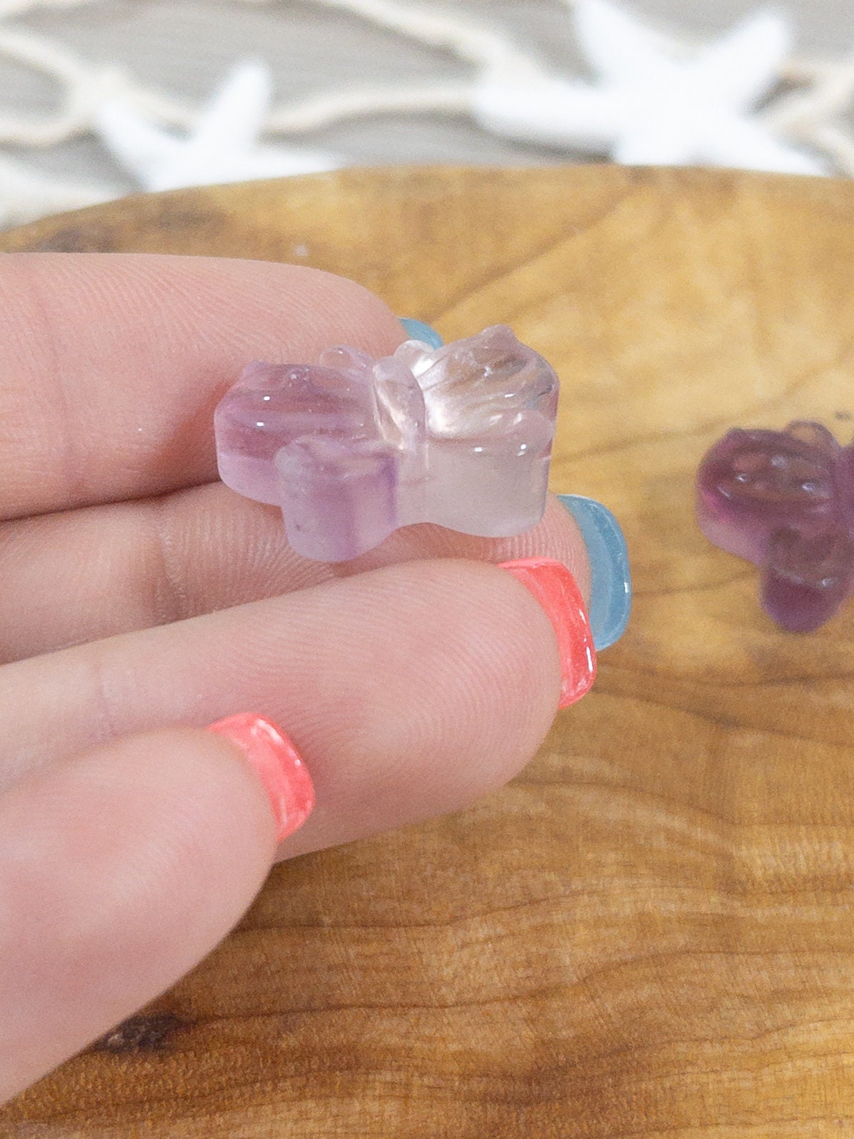 Mini Fluorite Crystal Butterfly: Meditation Stone Carving