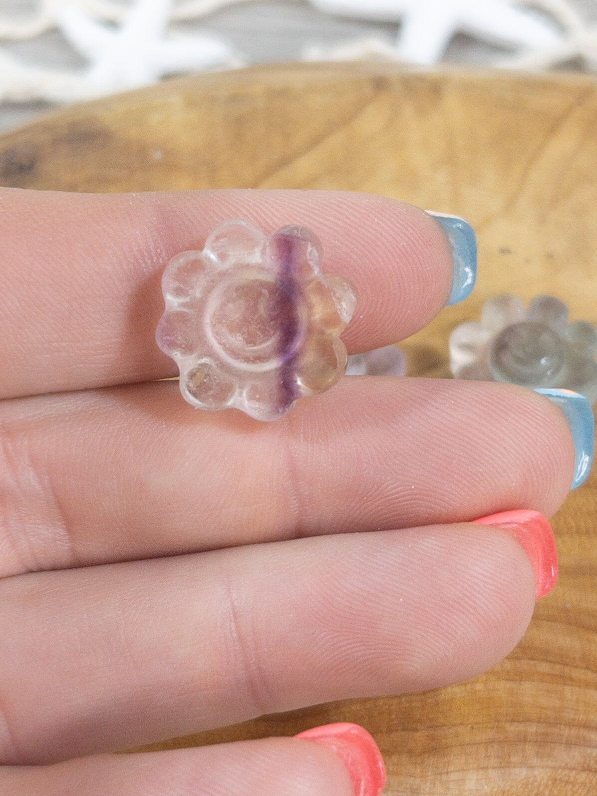 Mini Fluorite Crystal Flower Carving