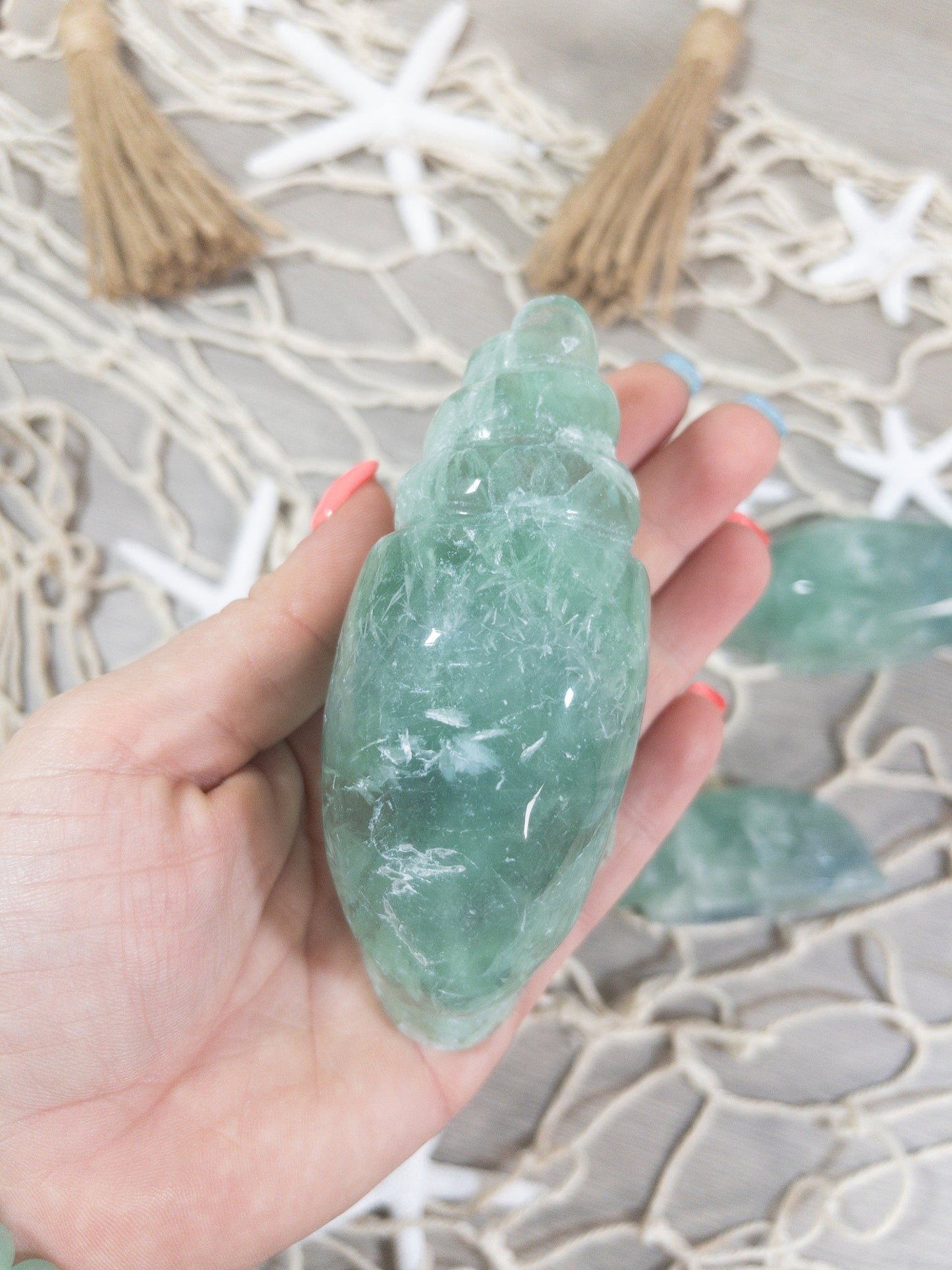 Fluorite Sea Shell Carving