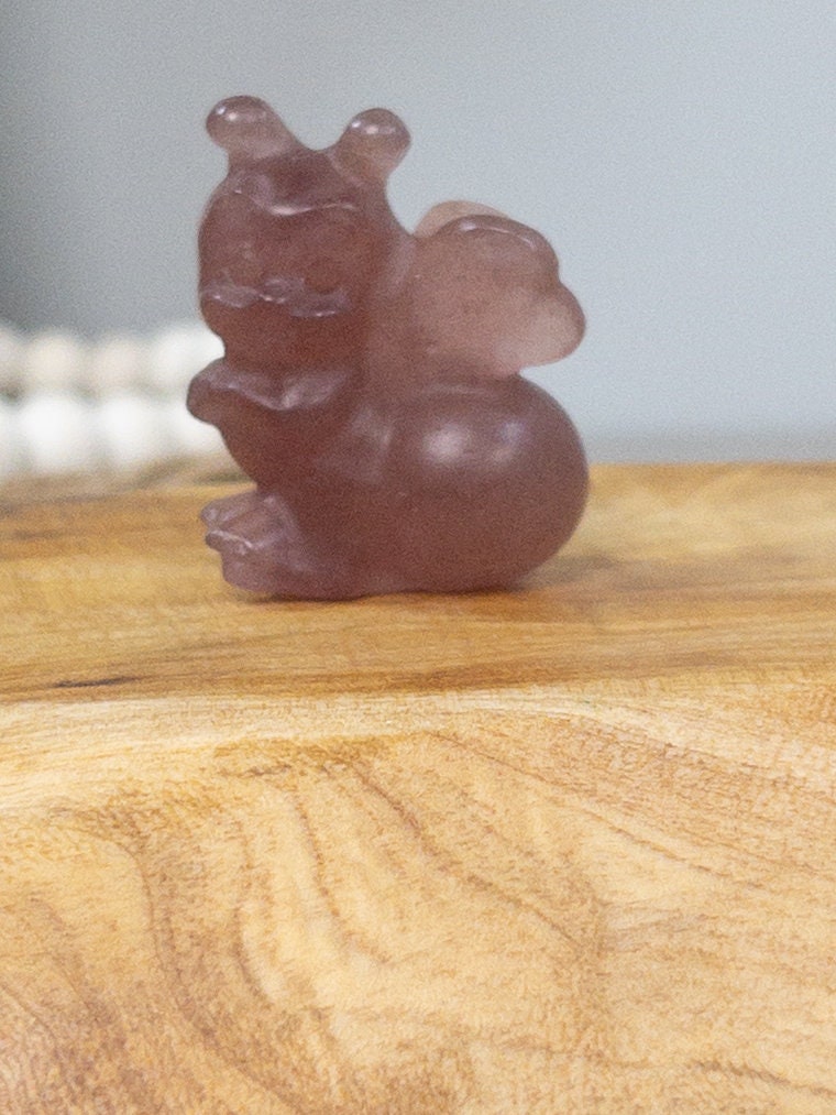 Strawberry Quartz Bee Carving