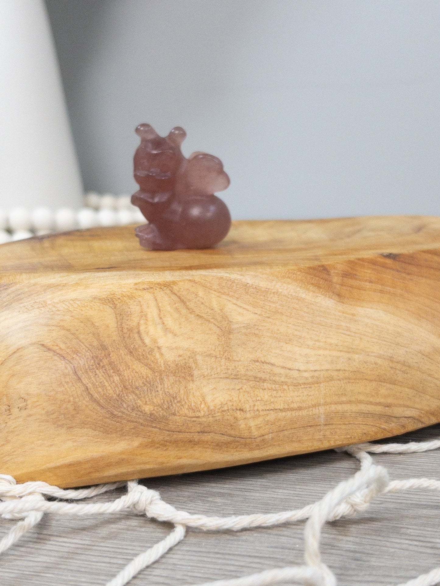 Strawberry Quartz Bee Carving