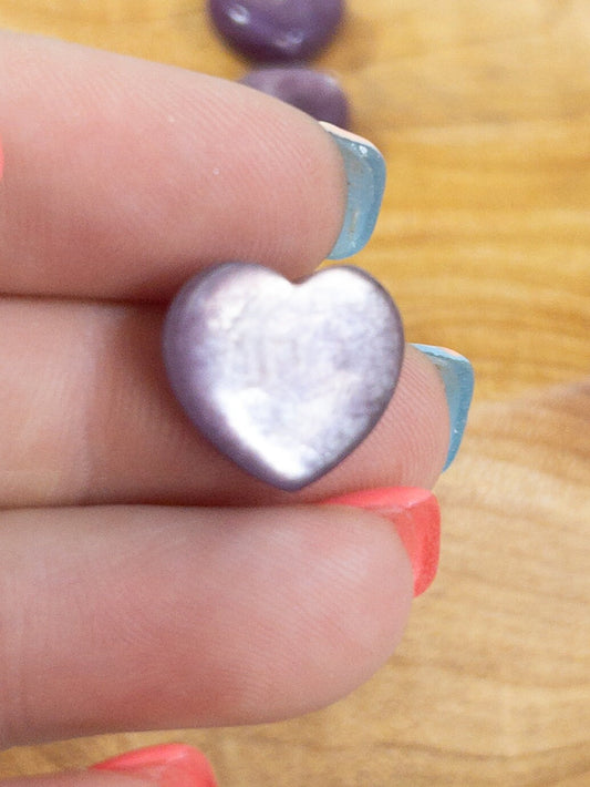 Lepidolite Heart: Purple Mica Crystal Carving