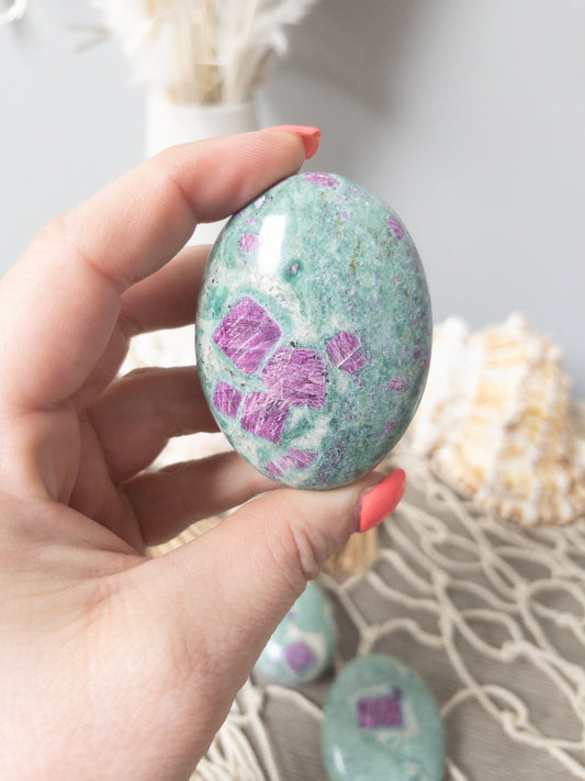 Ruby Fuchsite Palm Stone