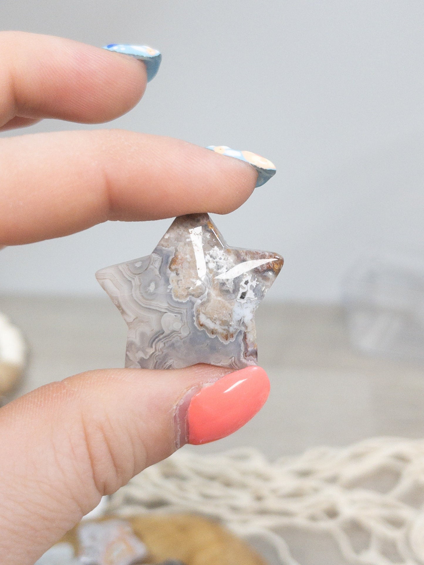 Mexican Agate Star Carving