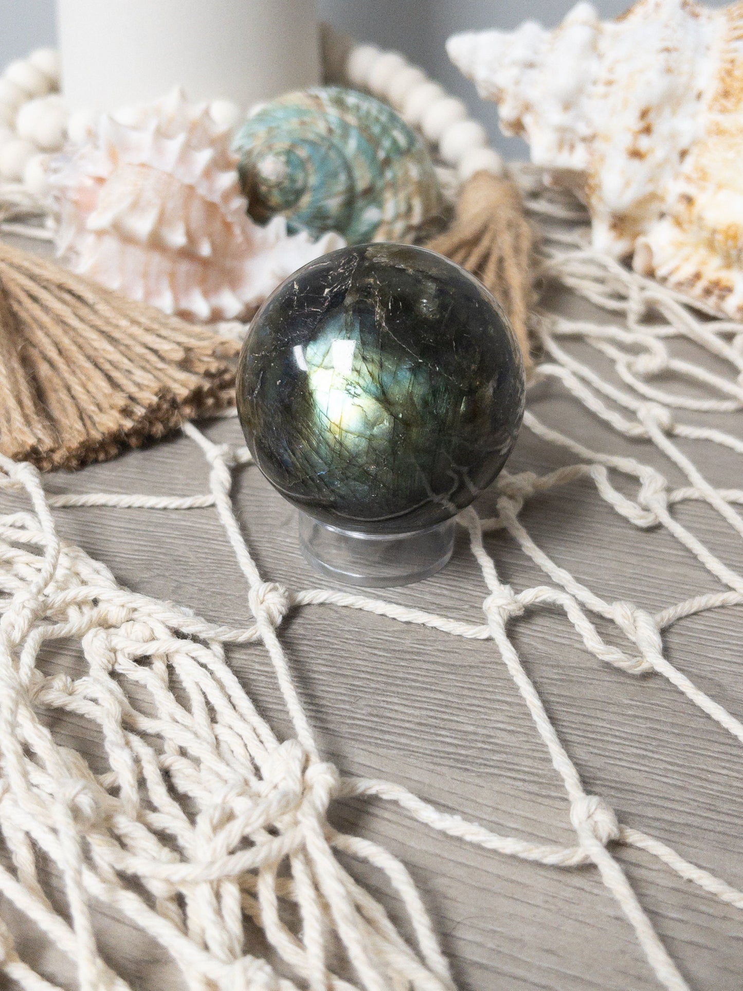 Labradorite Crystal Sphere: Anxiety Relief, Intuition Stone