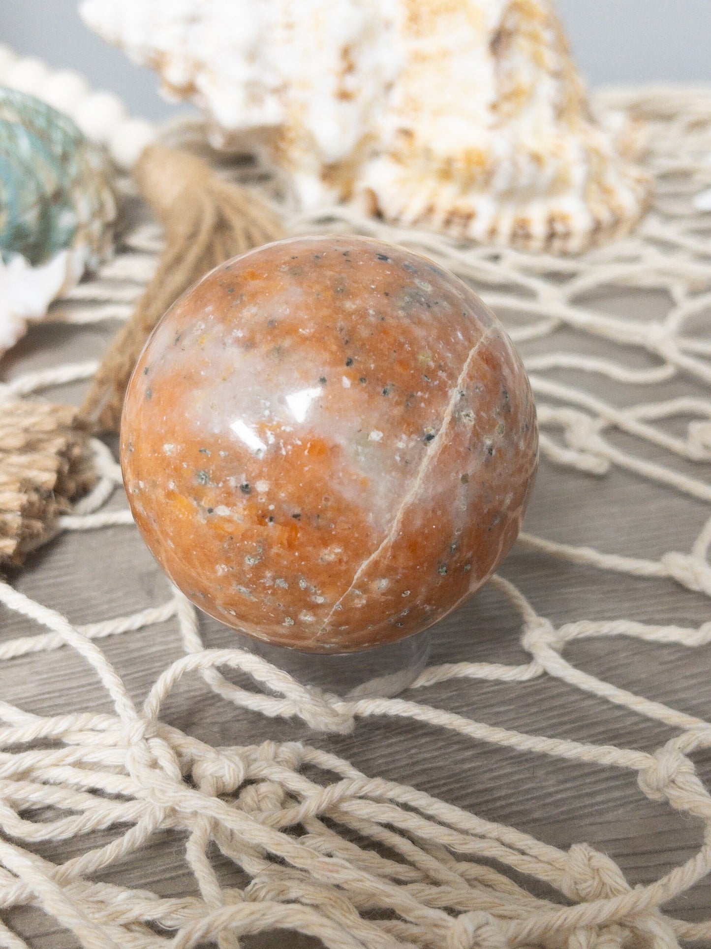 Orchid calcite crystal sphere | meditation stone| crystal gift | orange crystal