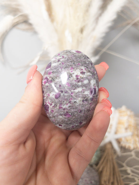 Ruby in Matrix Palm Stone