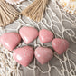 Pink Thulite Heart Palm Stone