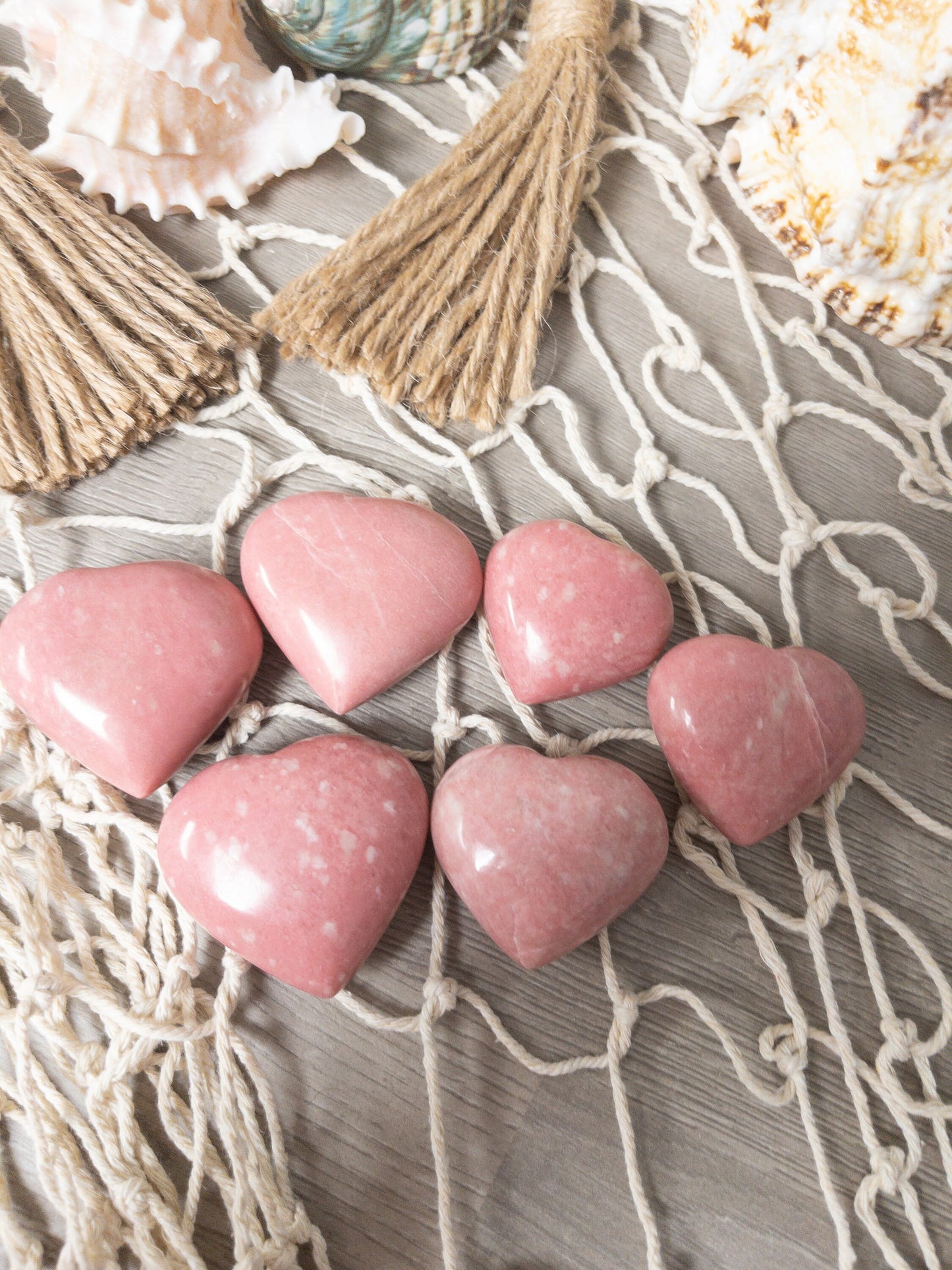 Pink Thulite Heart Palm Stone