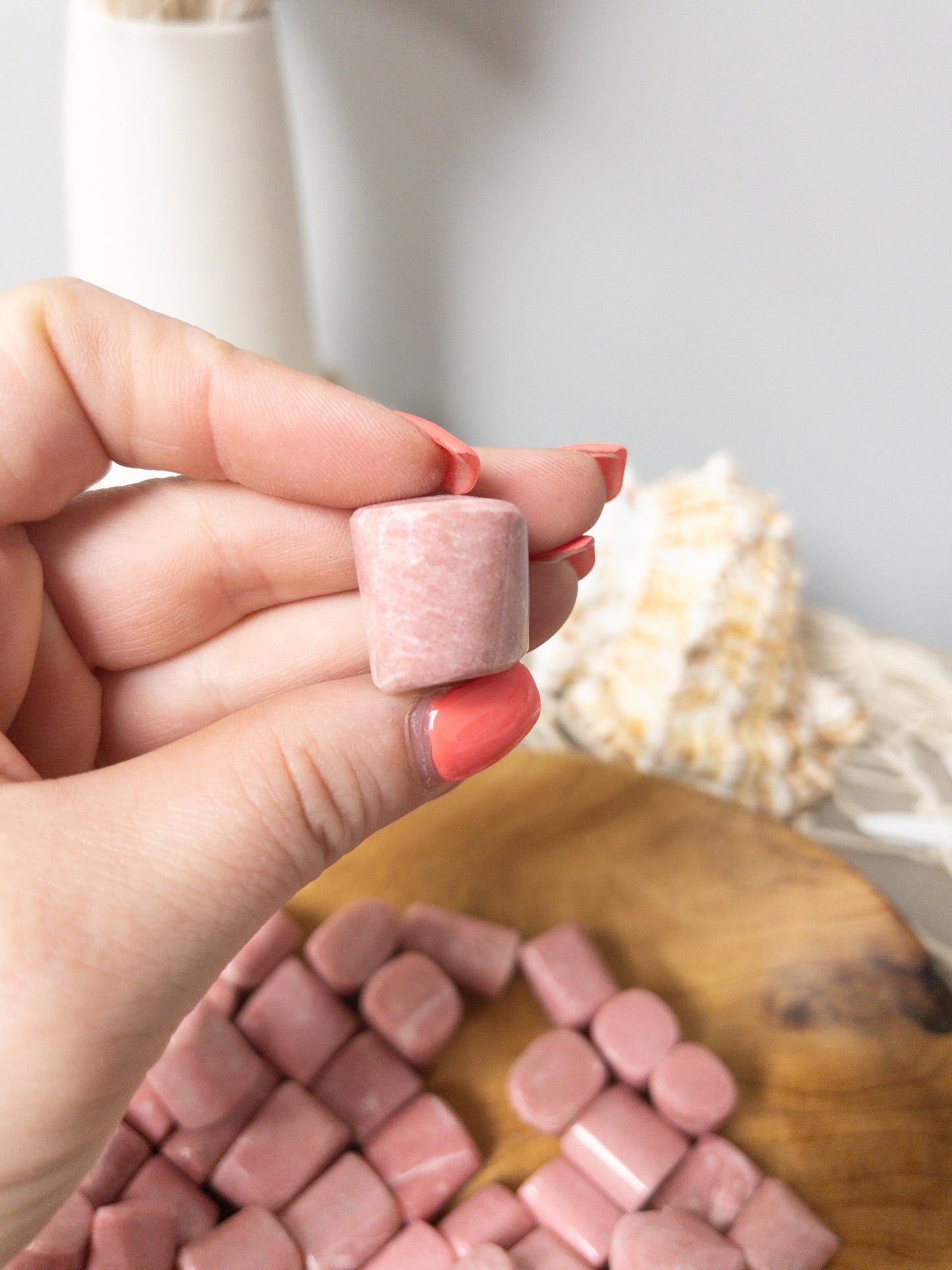 Pink Thulite Tumbled Stone