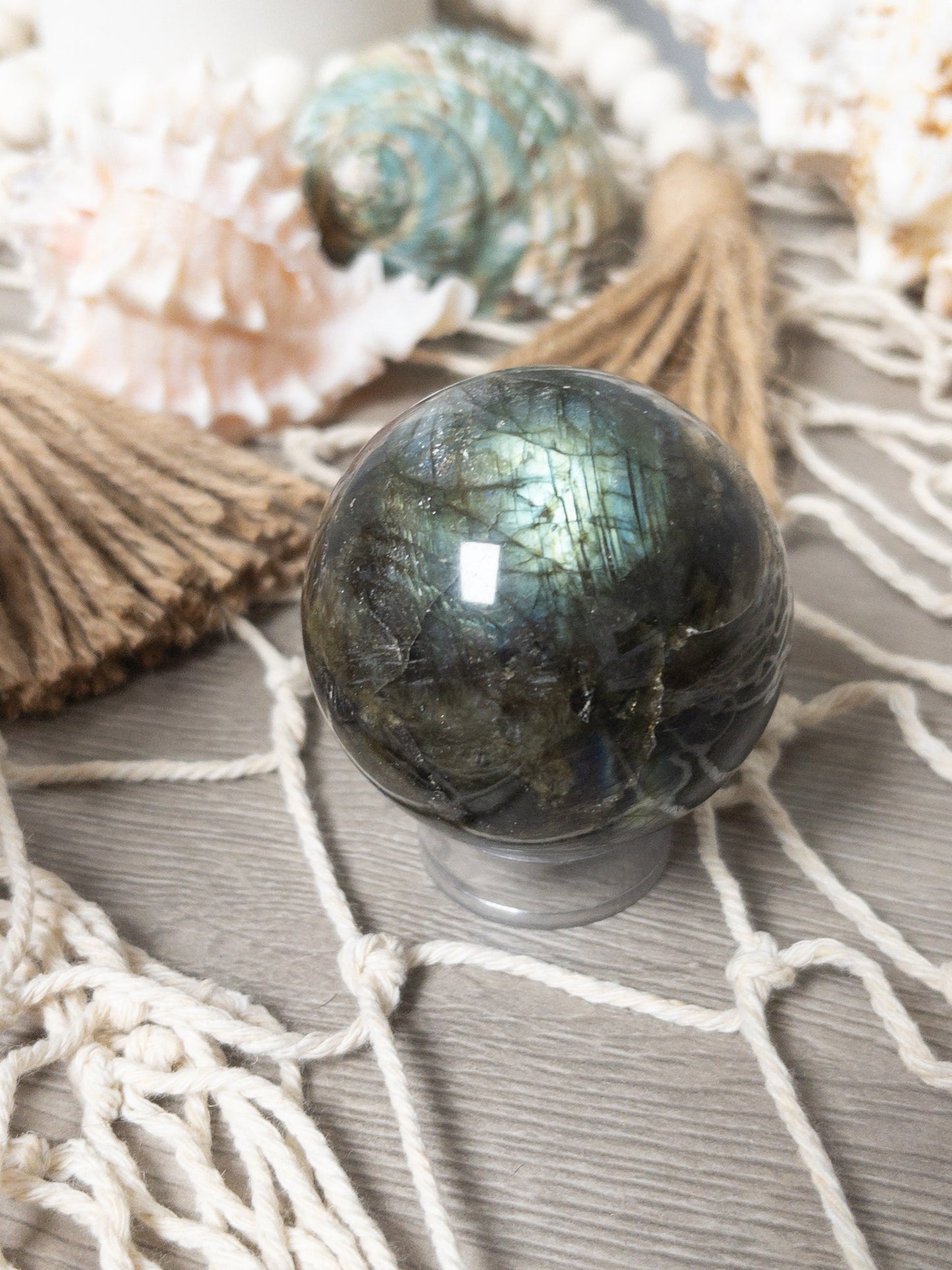 Labradorite Crystal Sphere: Anxiety Relief, Intuition Stone