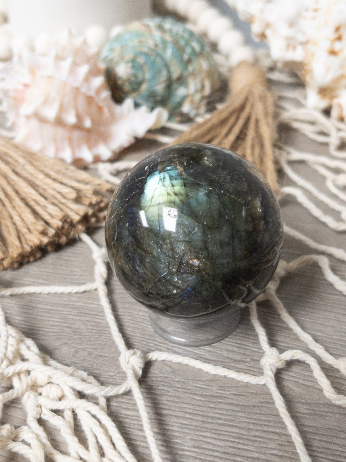 Labradorite Crystal Sphere: Anxiety Relief, Intuition Stone