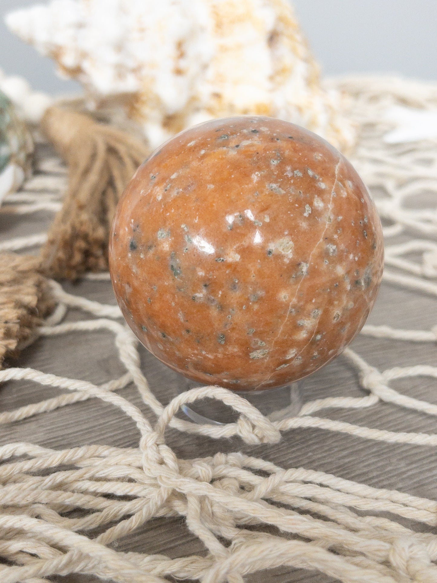 Orchid calcite crystal sphere | meditation stone| crystal gift | orange crystal