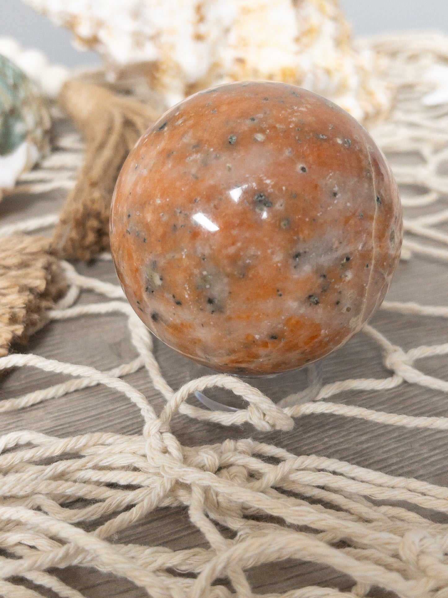 Orchid calcite crystal sphere | meditation stone| crystal gift | orange crystal