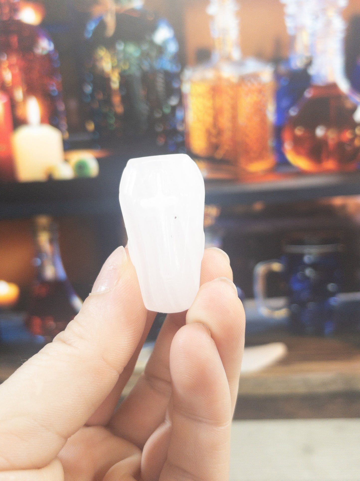 Mixed material mini coffin carving