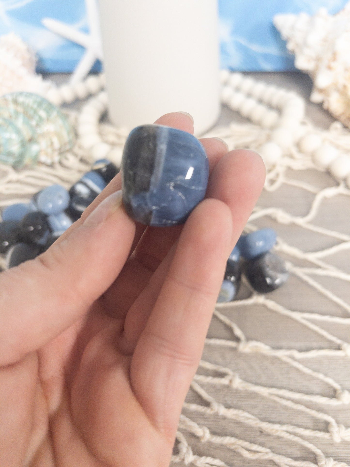 Blue Owyhee Opal Tumbled Stone