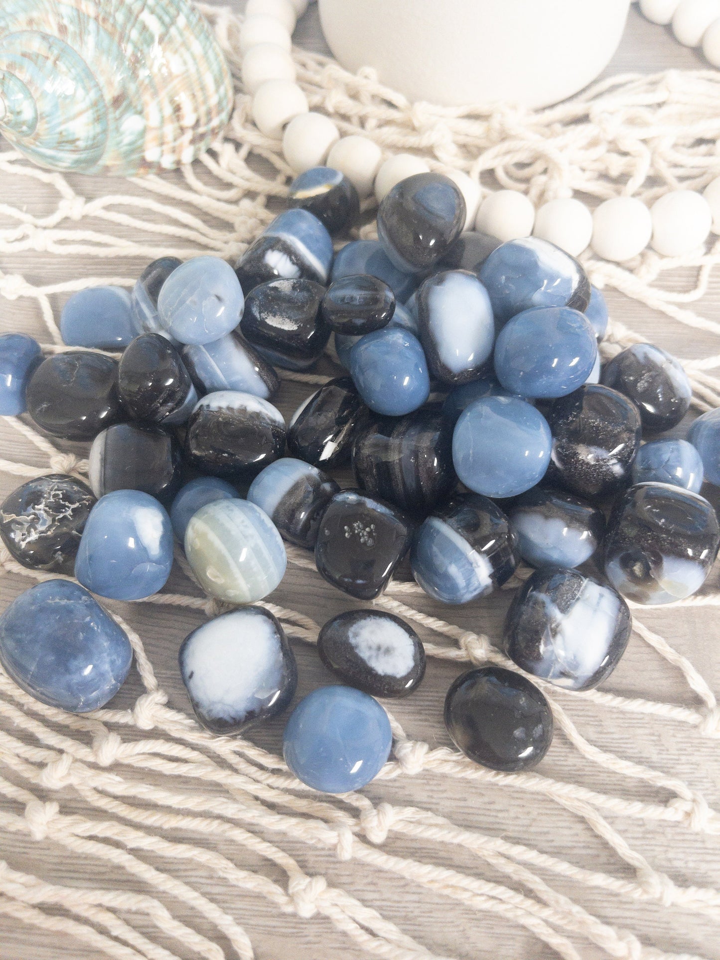 Blue Owyhee Opal Tumbled Stone