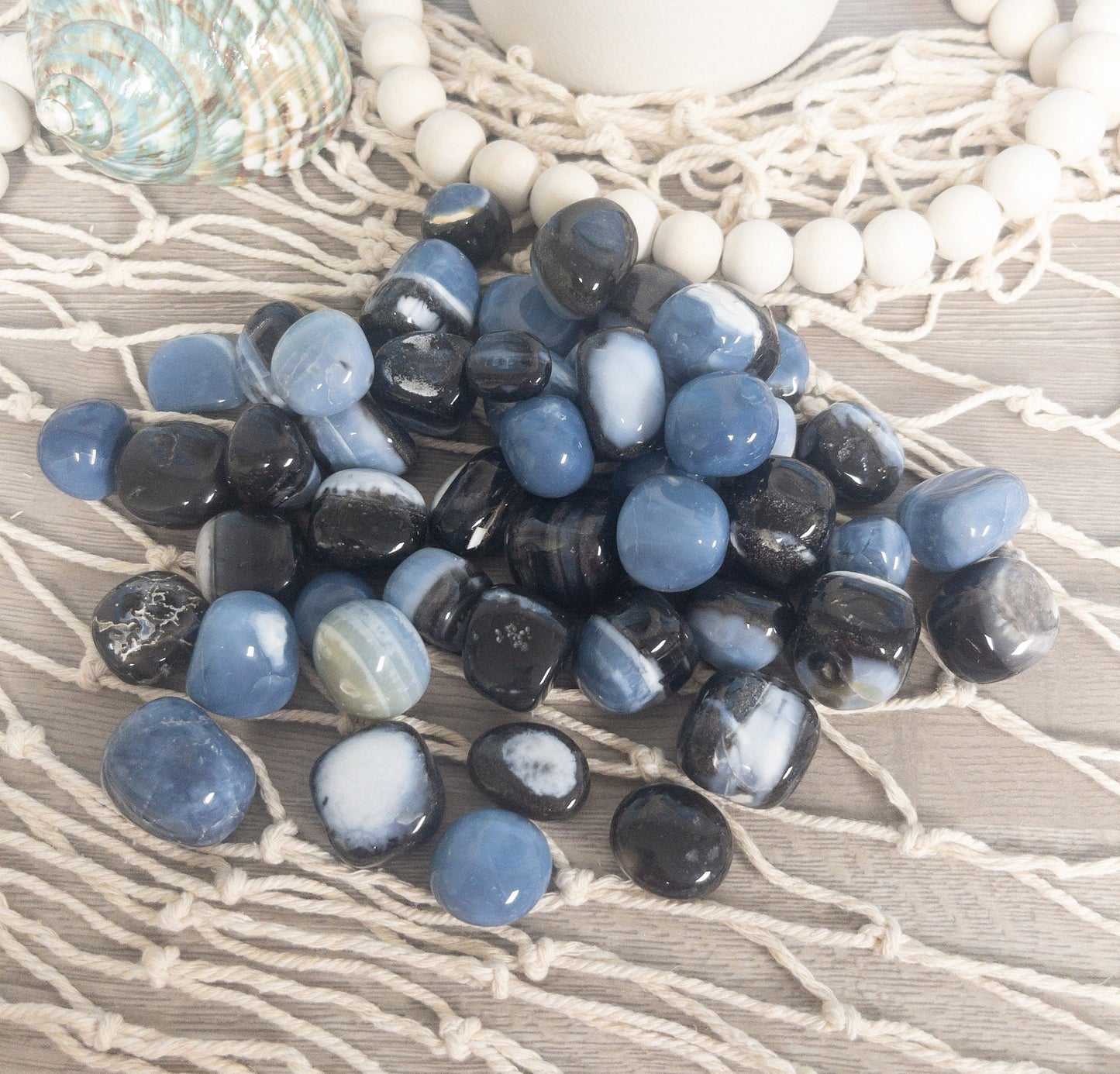 Blue Owyhee Opal Tumbled Stone