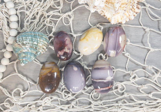 Mookaite Jasper Palm Stone: Australian Crystal Carving
