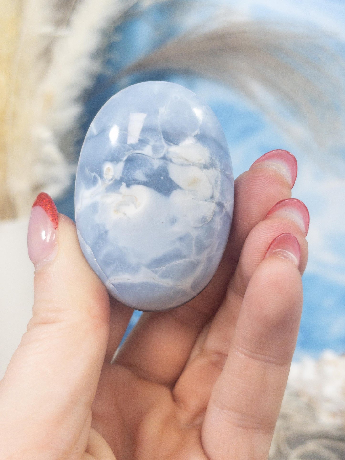 Blue Owyhee Opal Palm Stone