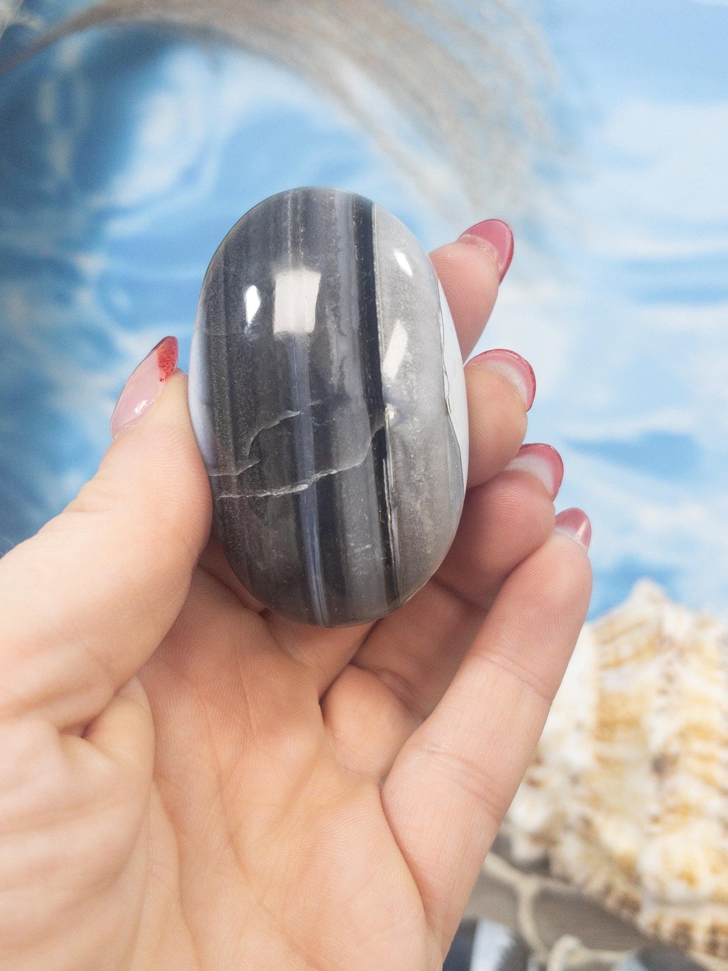 Blue Owyhee Opal Palm Stone