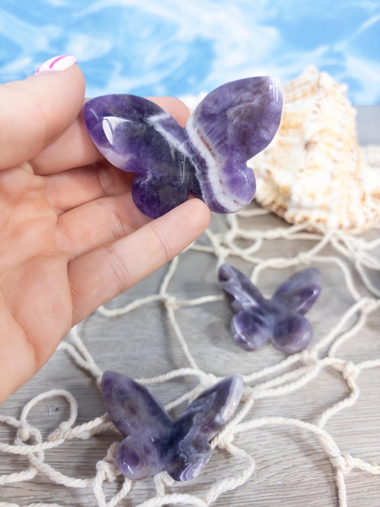 1 Dream Amethyst 3D butterfly carving