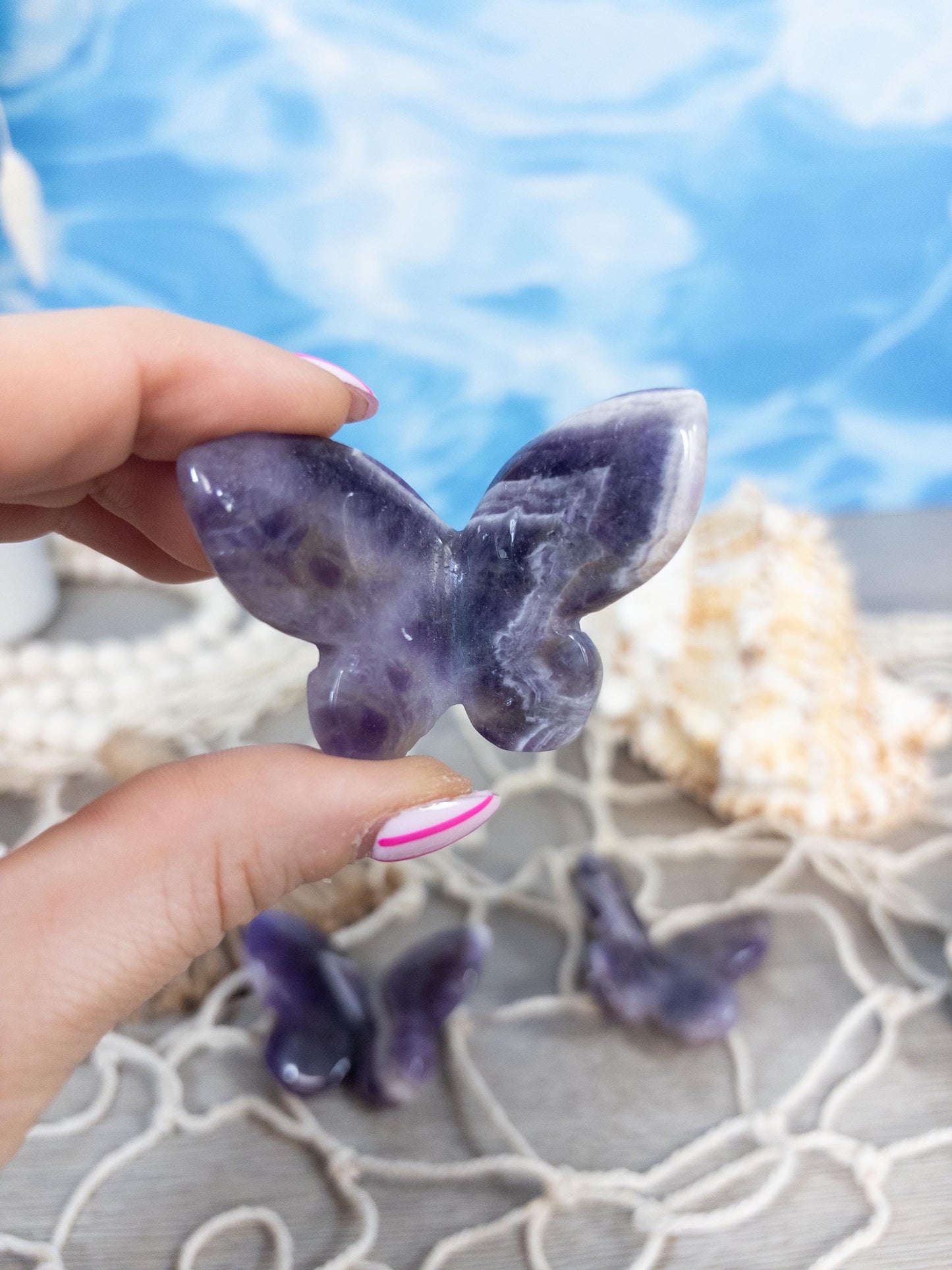 1 Dream Amethyst 3D butterfly carving