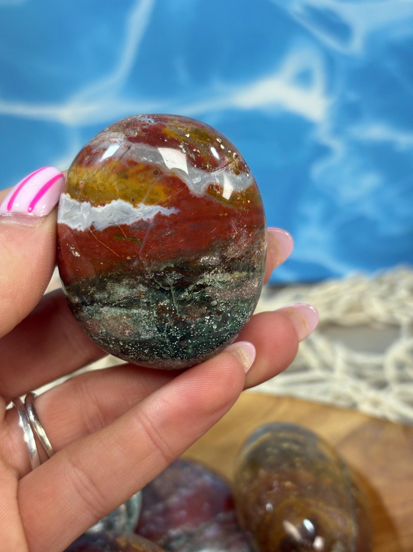 Uniquely Crafted Unicorn Jasper Crystal Palm Stone