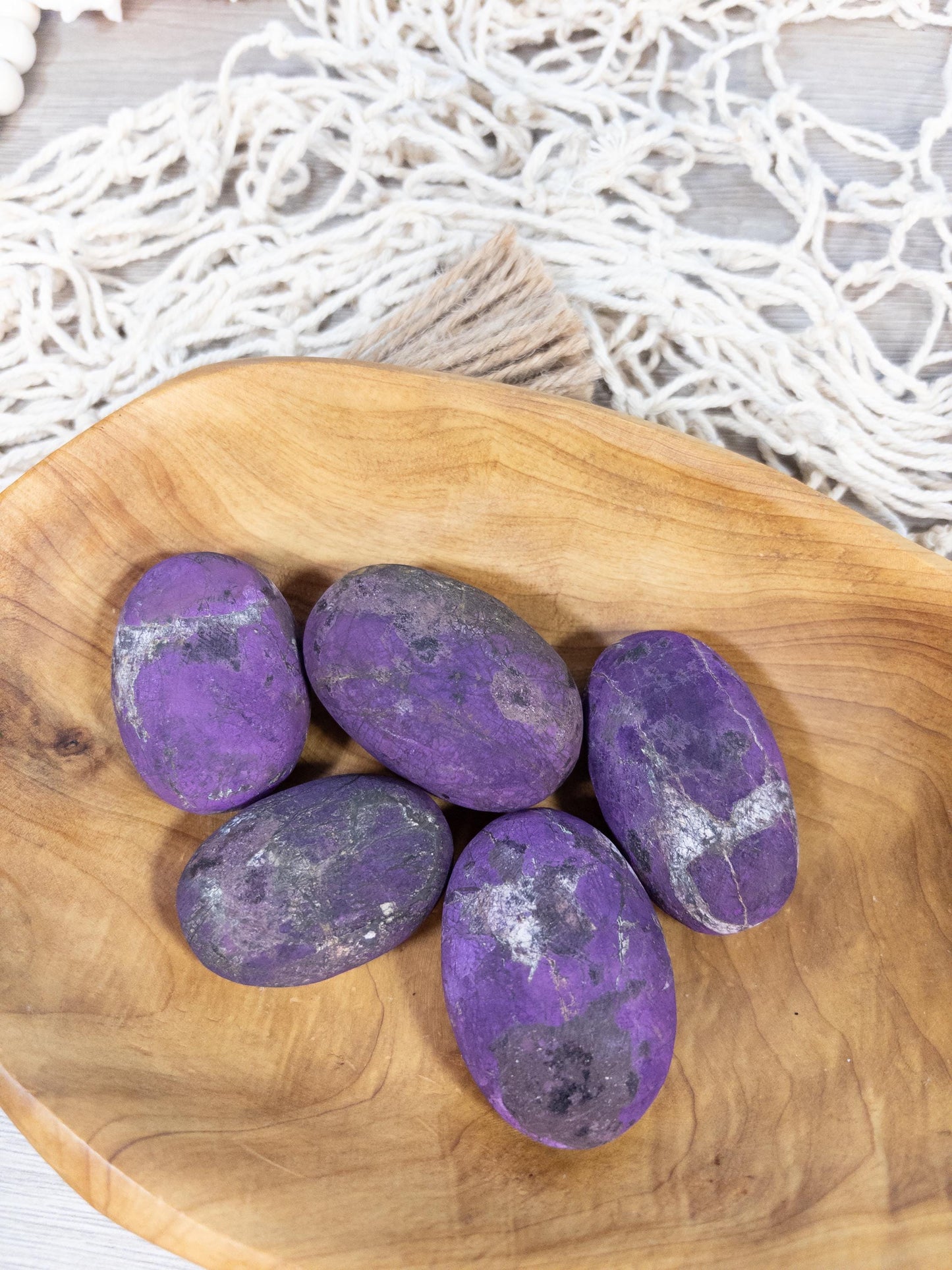 Flashy Purpurite Crystal Palm Stone