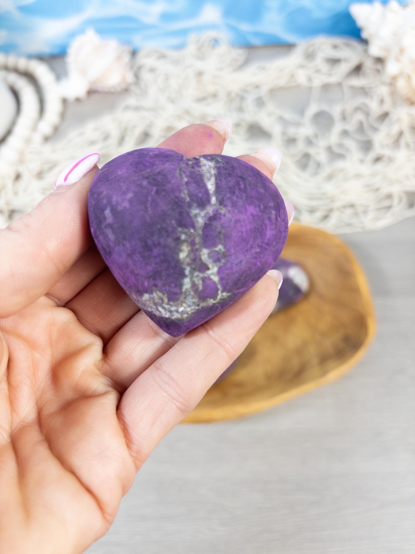 Flashy Purpurite Crystal Heart