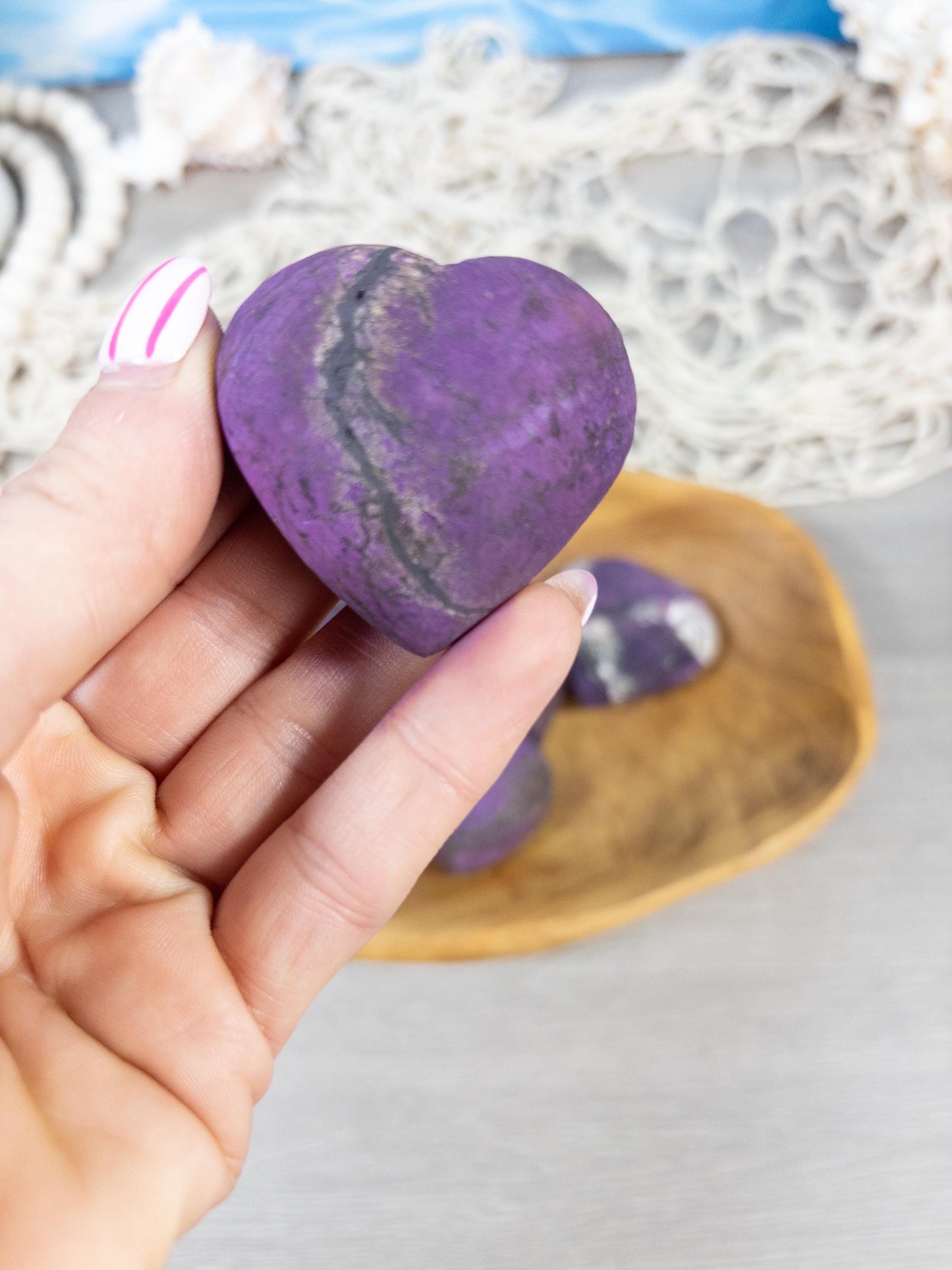 Flashy Purpurite Crystal Heart
