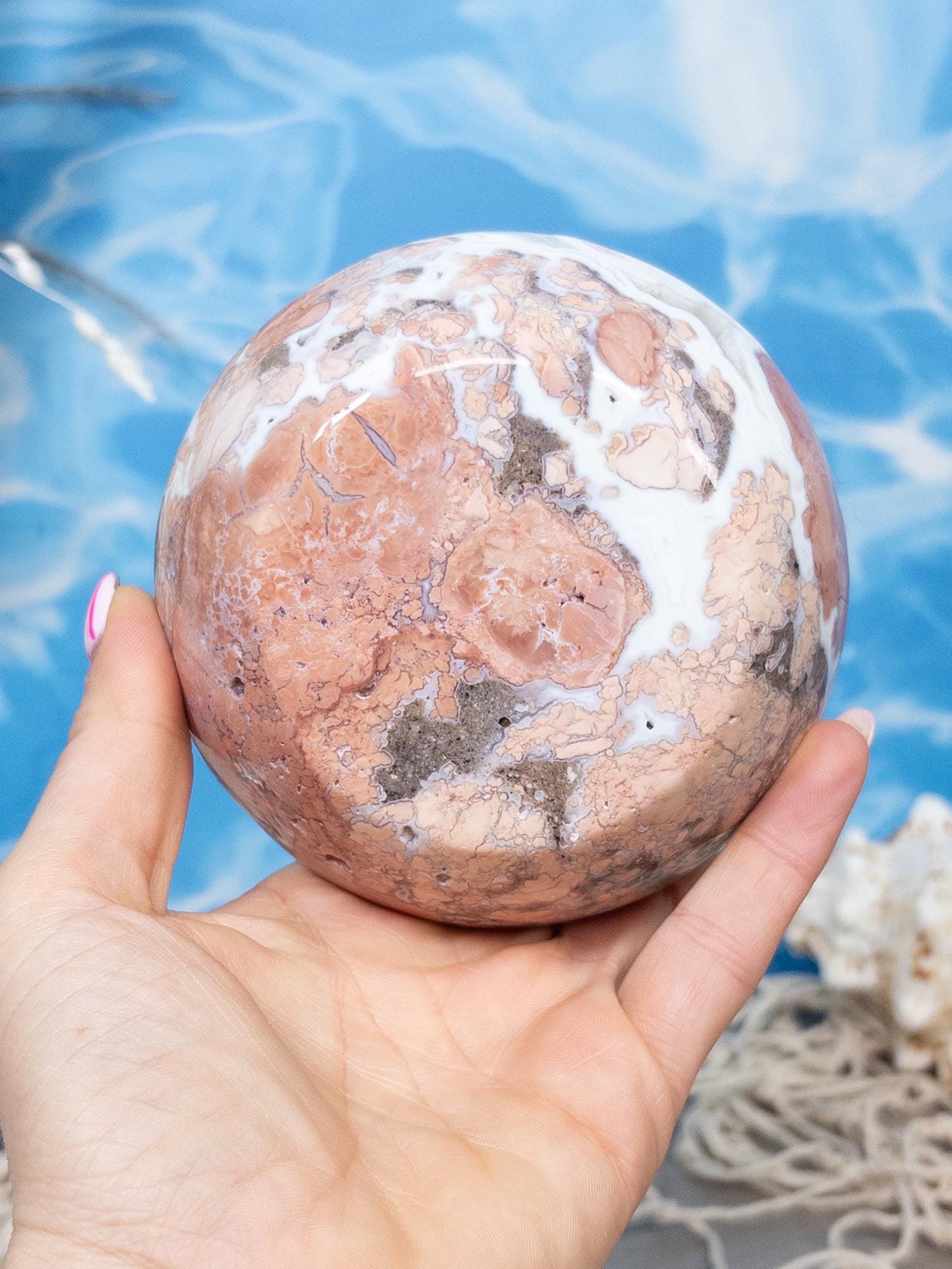 Cotton Candy Agate Round Bowl Carving