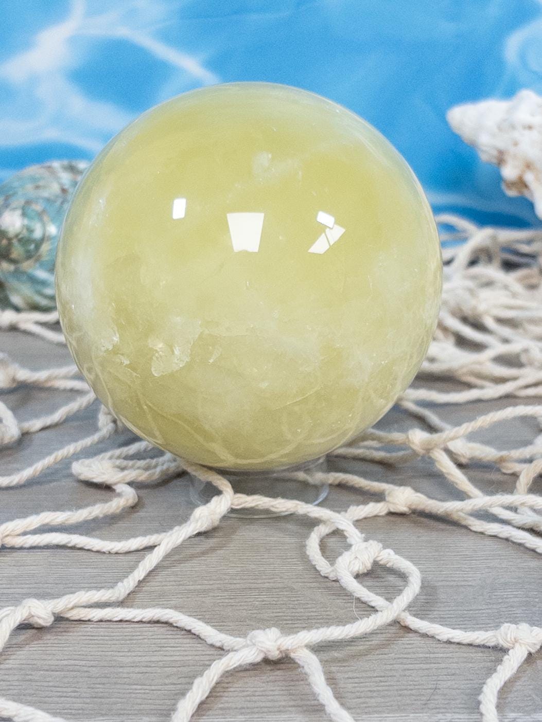 Lemon Calcite Crystal Sphere