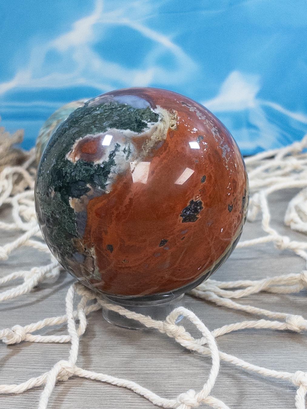 Vibrant Ocean Jasper Crystal Sphere