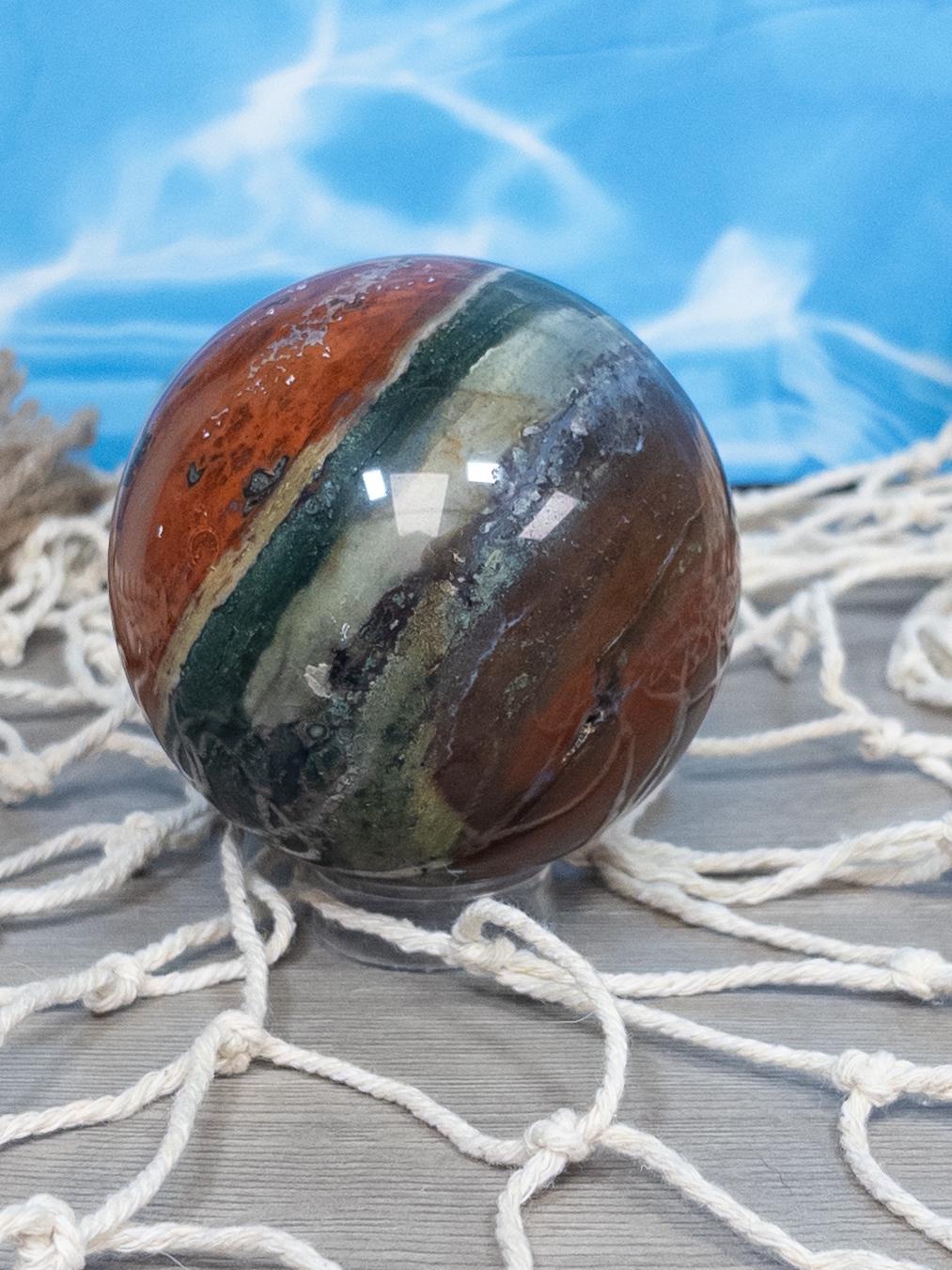 Vibrant Ocean Jasper Crystal Sphere