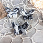 Zebra calcite 3D butterfly carving