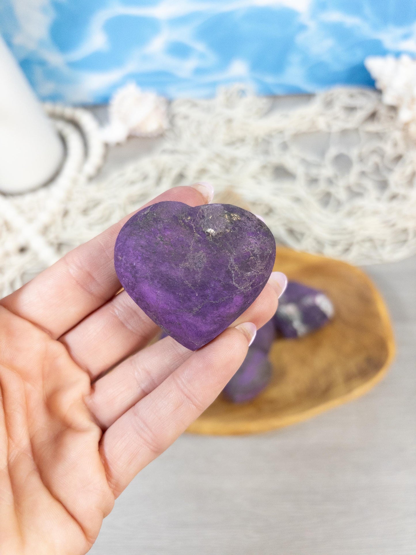 Flashy Purpurite Crystal Heart