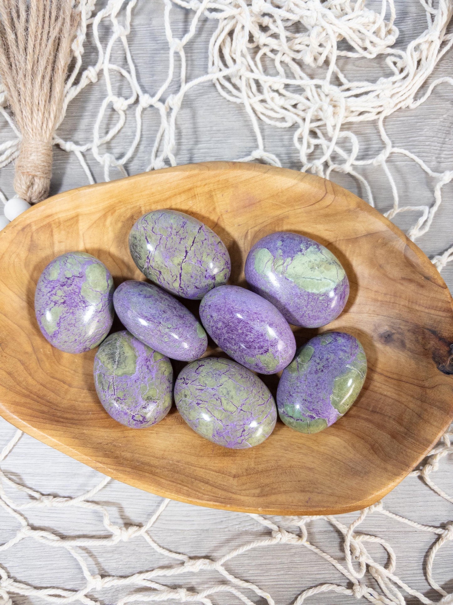 Stichtite Crystal Palm Stone